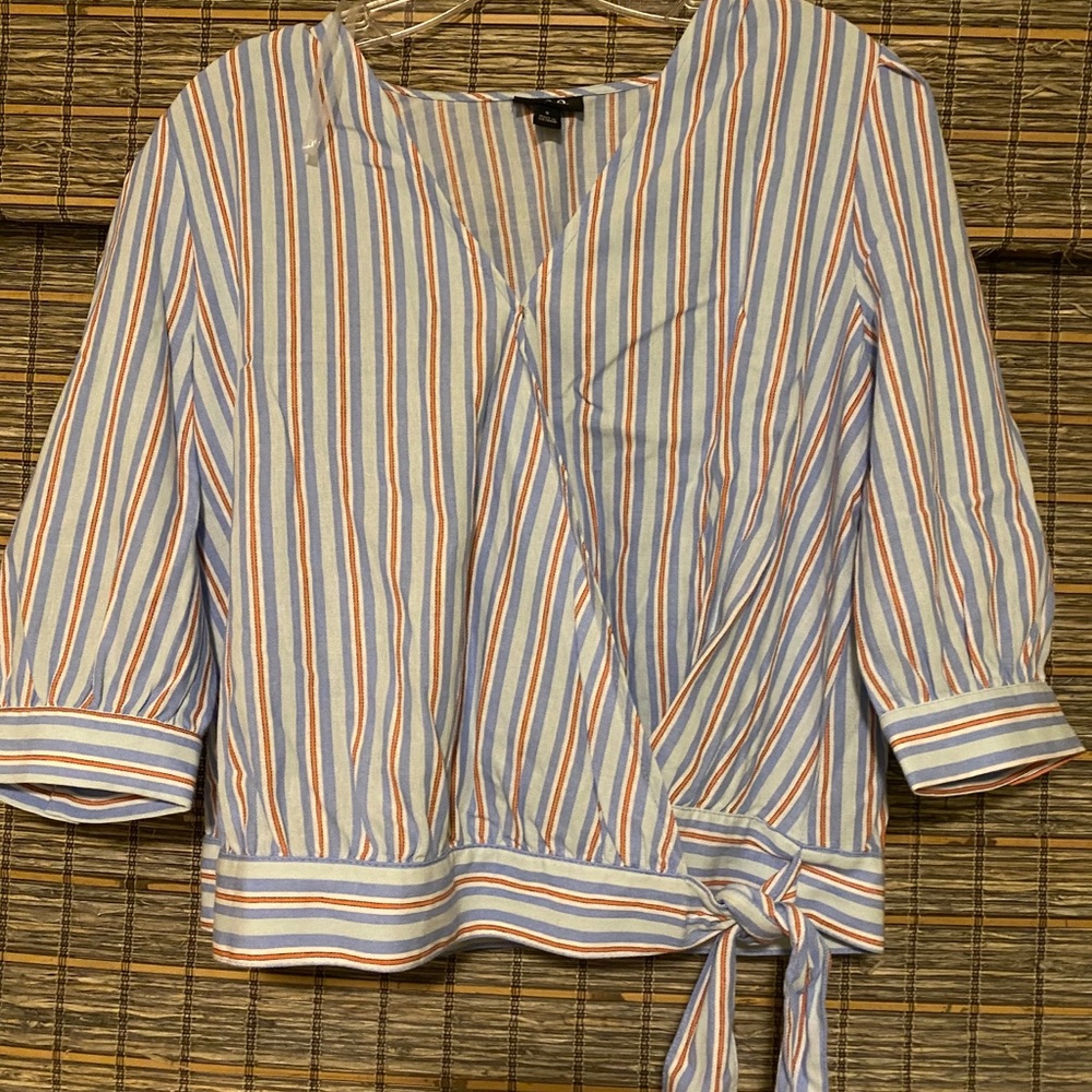 Striped wrap top